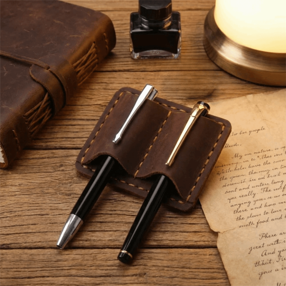 Çift Vintage Deri Kalem Tutucu - Vintage Leather Journal Notebook incelemesi ve fiyatı