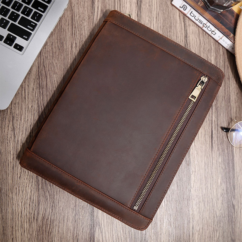 İnek Derisi Fermuarlı Portföy  - Vintage Leather Journal Notebook incelemesi ve fiyatı
